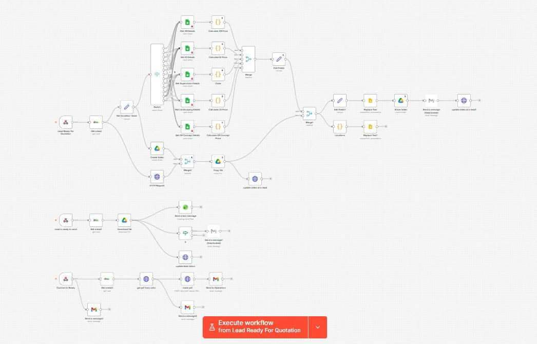 Quotation automation — screen 1 of 2